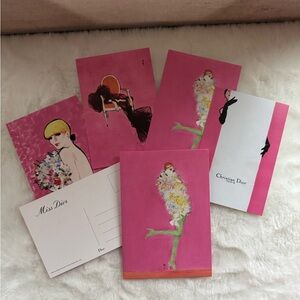 Christian Dior Fashion Illustration Postcards